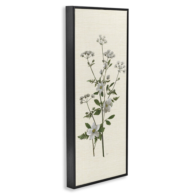Herbe florale en herbe, estampe numérique, design par Nan, H 24 po x l 10 po, Giclée encadrée noir minuit