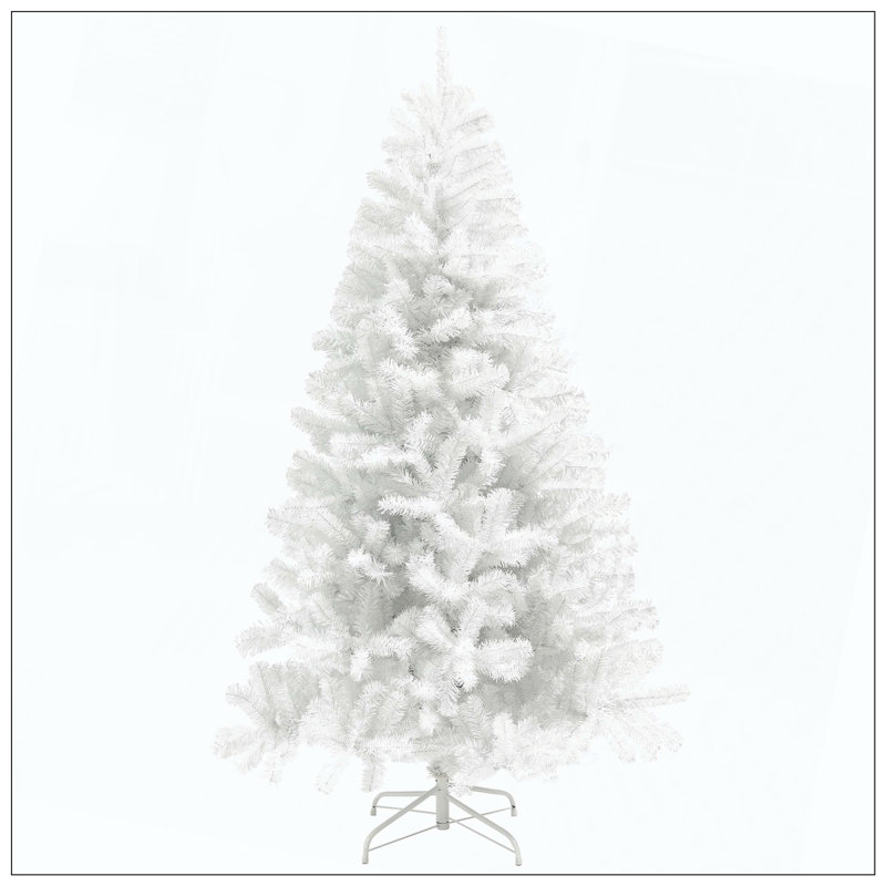 Arbre de Noël artificiel non éclairé avec 2132 pointes de branches, ouverture automatique, base en acier, décoration des Fêtes pour le bureau personnel