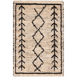 Bohemian Hand-Woven Ivory/Black Area Rug