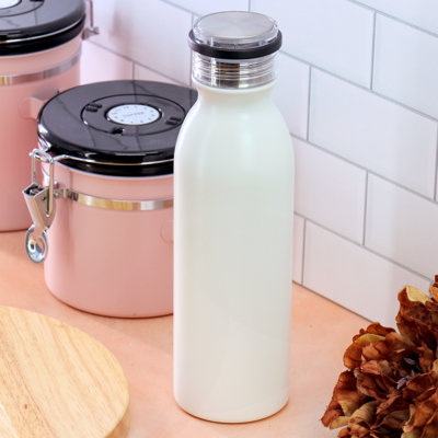 Gibson Home Marina 20oz Stainless Steel Thermal Bottle with Acrylic Lid in Cream