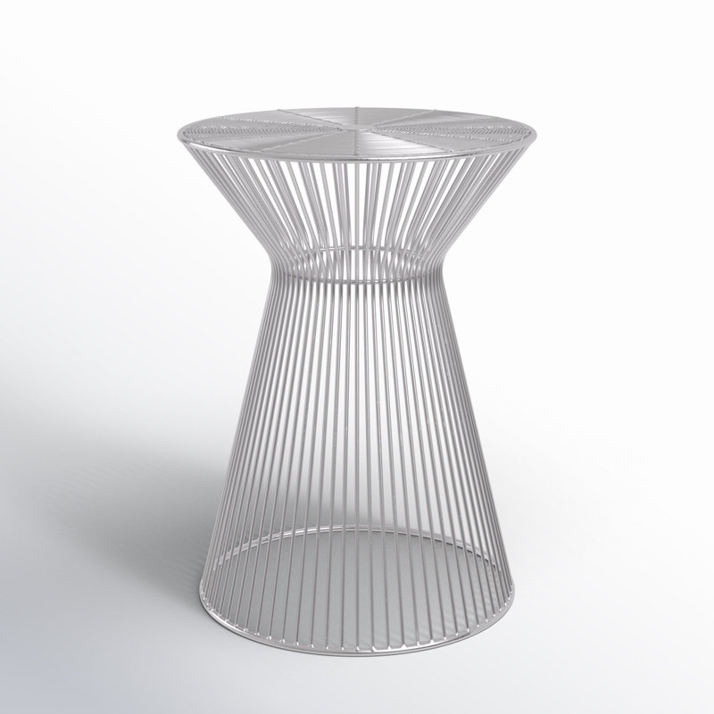 Alberte Iron End Table, Nickel