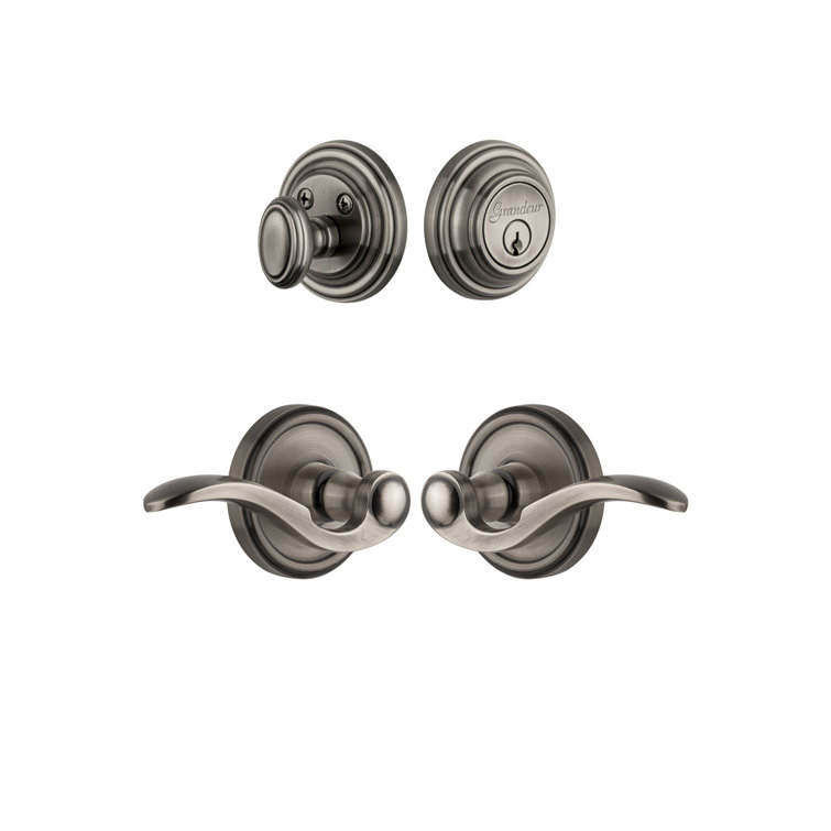 Georgetown Rosette Complete Entry Set with Single Cylinder Deadbolt and Bellagio Lever