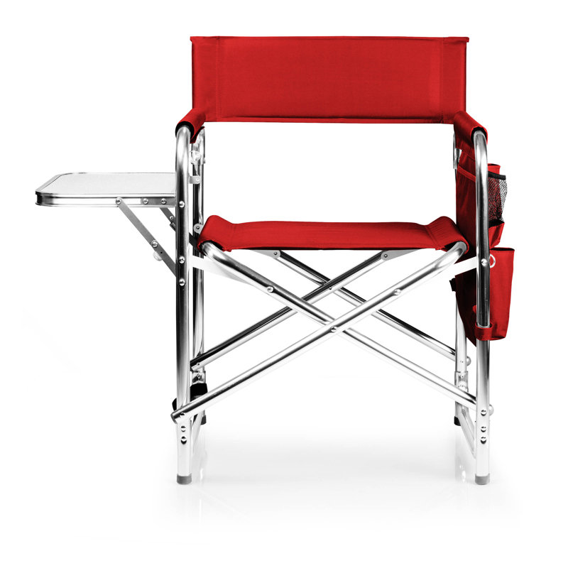 Chaise de camping portative avec table d'appoint Sports Sports, Rouge