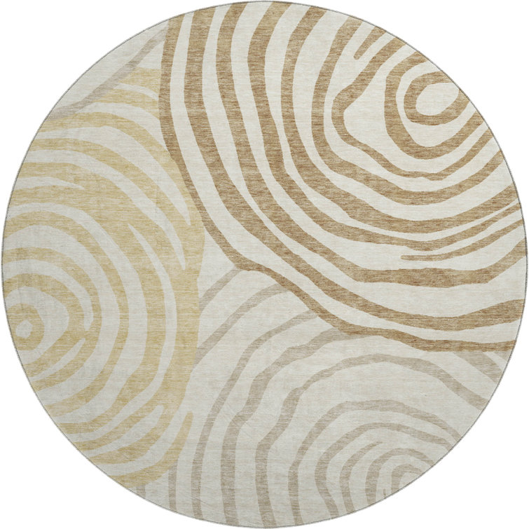 Premium Machine Washable Prisco Gold Rug