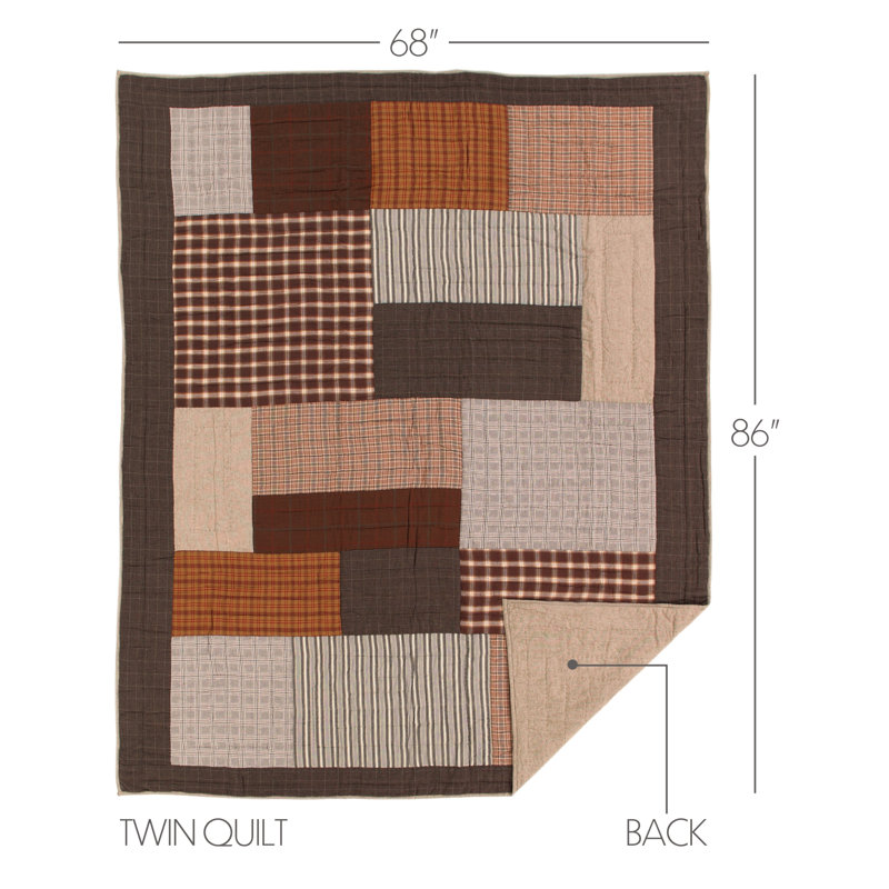 Rory Twin Reversible Cotton Patchwork Quilt Set