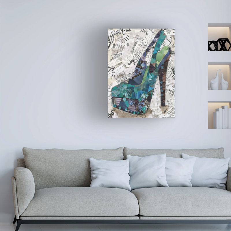 Art mural sur toile Mercer41 Coco Good Couture Shoes III WAG37692, 47" H x 35" W