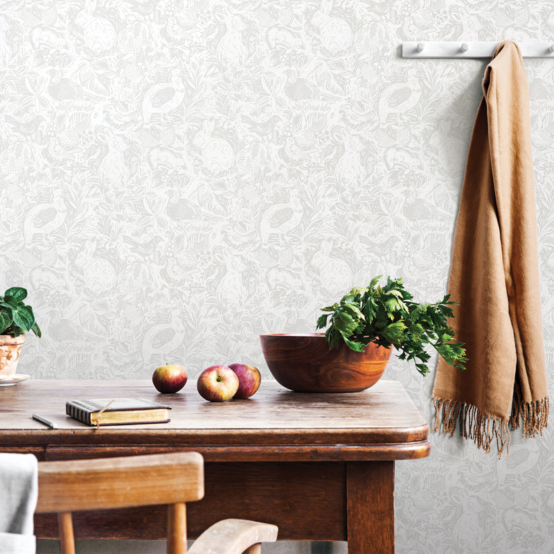 Rouleau de papier peint L 33 pi x l 20,5 po Robin, Gris