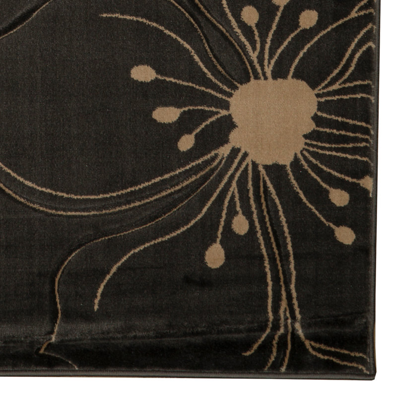 Tapis gris / sable Carlee, Rectangulaire 5 pi x 7 pi 7 po