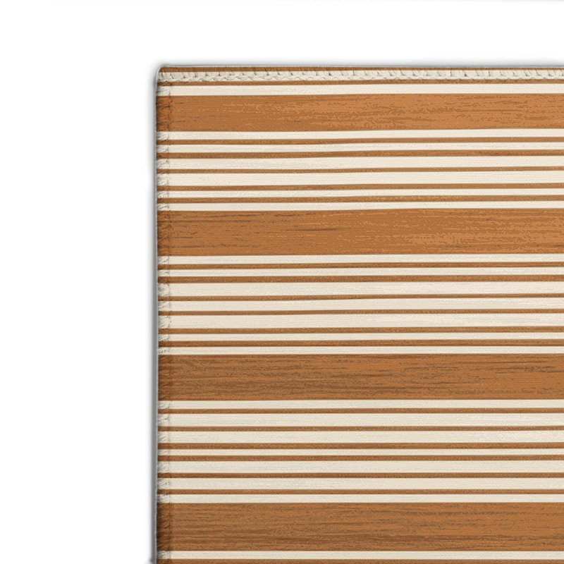 Tapis intérieur / extérieur beige HorizontalStripes, Rectangulaire 2 pi x 3 pi