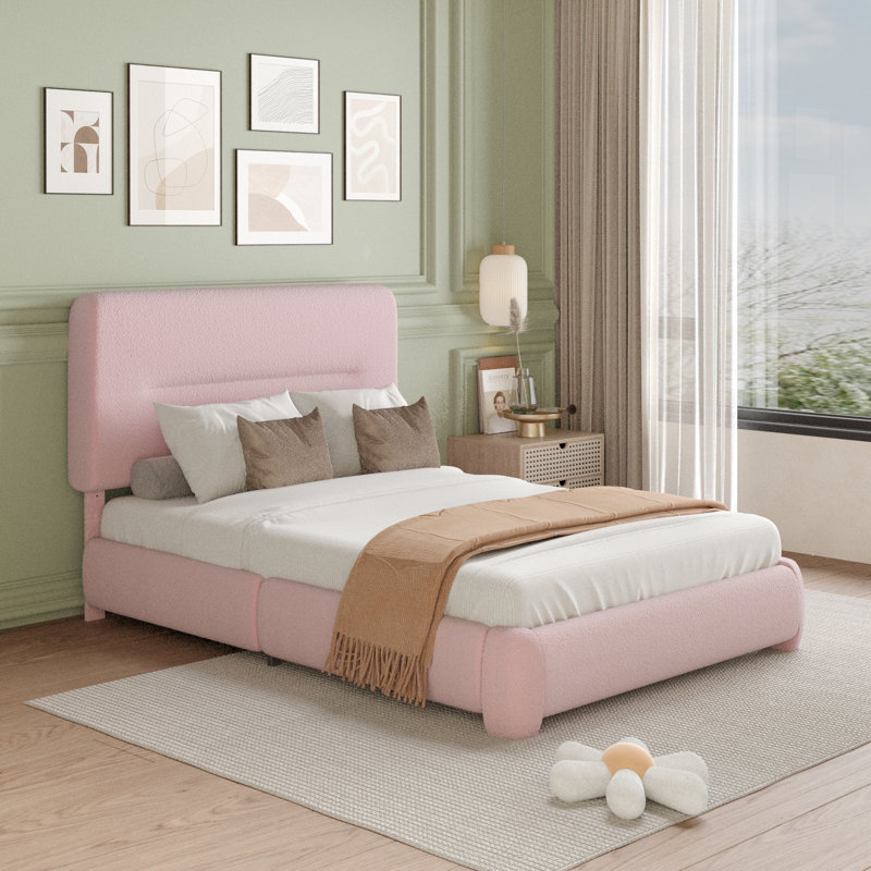 Base de lit tapissier Haden, Double , Rose