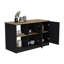 Îlot de cuisine Juniper avec grande surface supérieure, armoire à deux portes et tablettes ouvertes-133476096