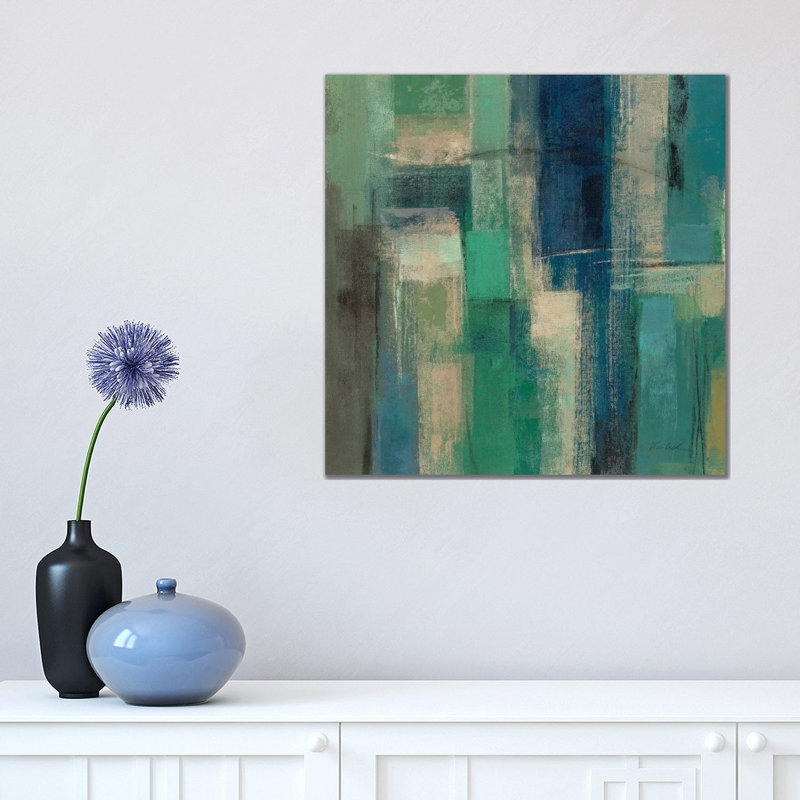 «Emerald Fields I» par Silvia Vassileva - reproduction d'art, Aucun mat, H 18 po x l 18 po x 1,5 po, Toile tendue