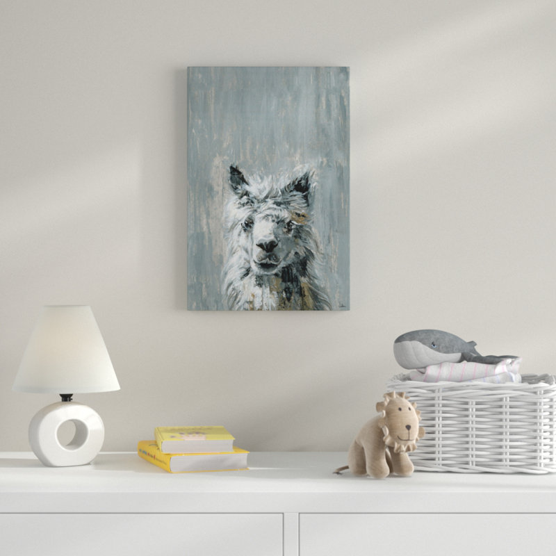 «Bonjour Llama II», reproduction sur toile tendue, H 18 po x l 12 po x P 1,5 po