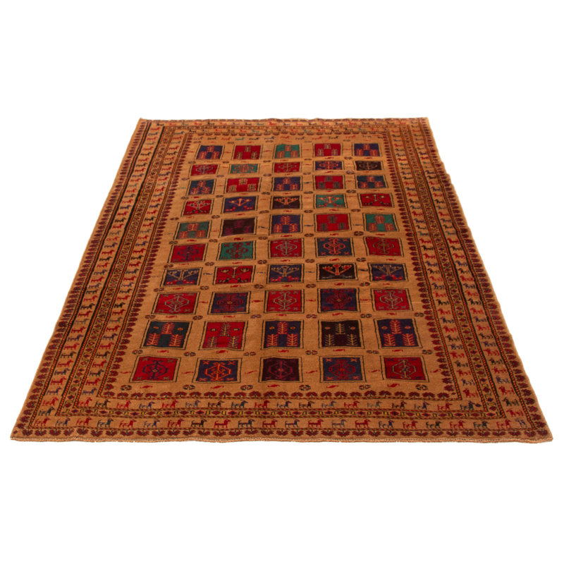 Tapis brun clair Teimani 6 pi 5 po x 9 pi 0 po