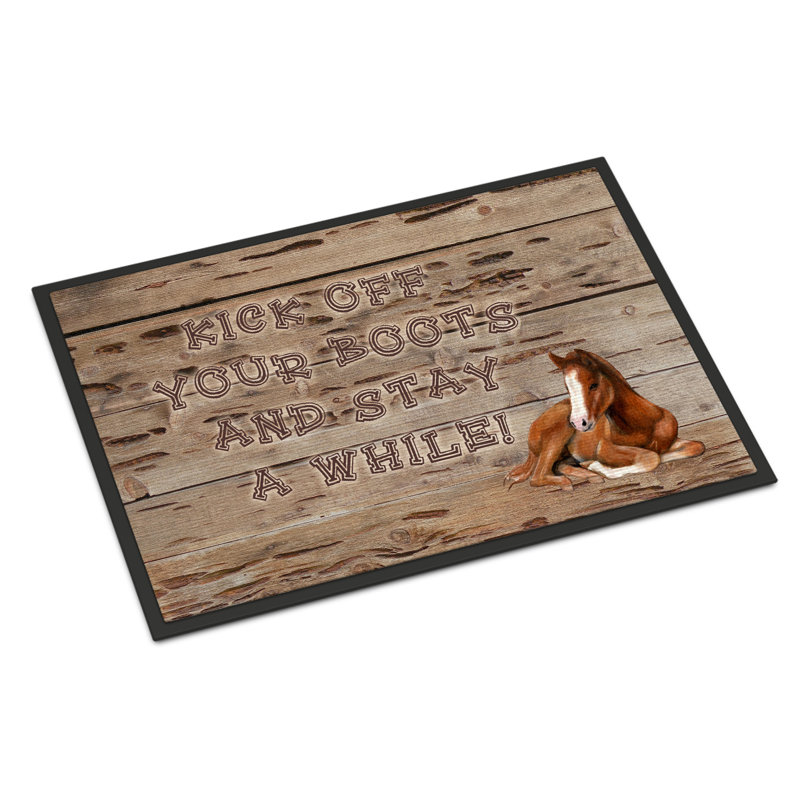 Tapis d’entrée antidérapant d’intérieur antidérapant Stilesville, Rectangle 1 pi 6 po x 2 pi 3 po