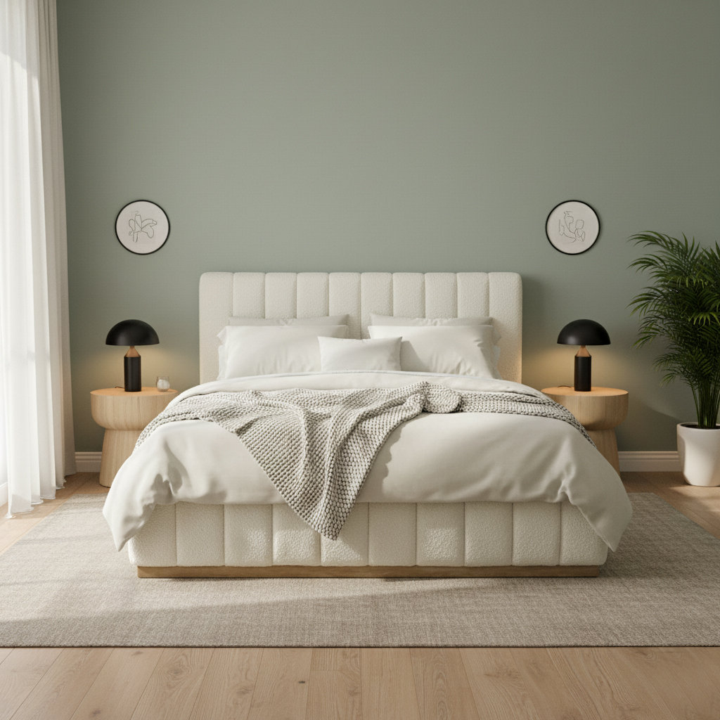 Braesyn Upholstered Bed, Queen, Cream