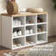 Armoire de rangement pour chaussures avec plaques réglables et portes blanches