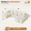 Canapé modulaire de 110 po pour le salon, canapé en forme de L sans os avec repose-pieds, canapé modulaire 3 places, beige-671449279