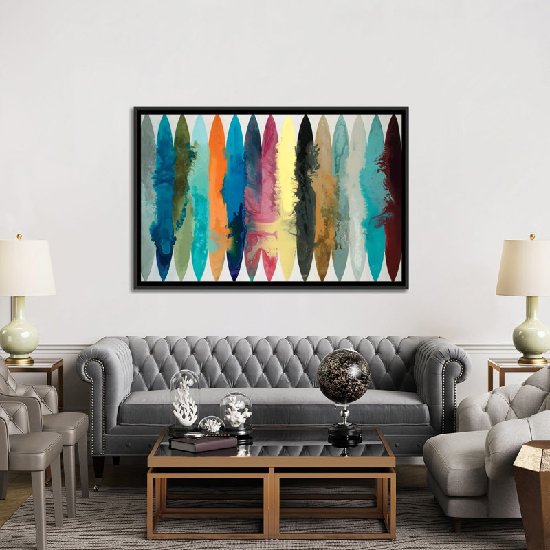 «Waves Of Color» par Randy Hibberd, impression sur toile tendue, H 18 po x l 26 po x P 1,5 po, Toile avec cadre flottant noir