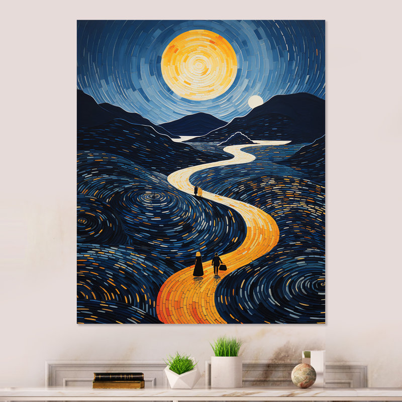 «Blue Maze», art mural surréalisme, H 32 po x l 24 po x P 1 po