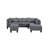 104.5" Upholstered Sofa,Chaise & Ottoman , Gray