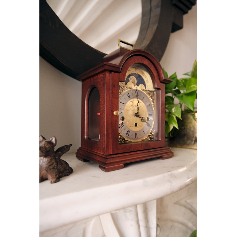Debden Solid Wood Mechanical Clock, Mahogany
