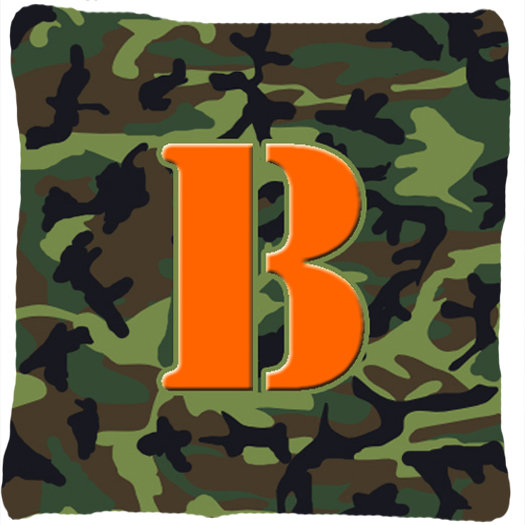Monogramme initiale Camo intérieur/extérieur Throw Pillow, B