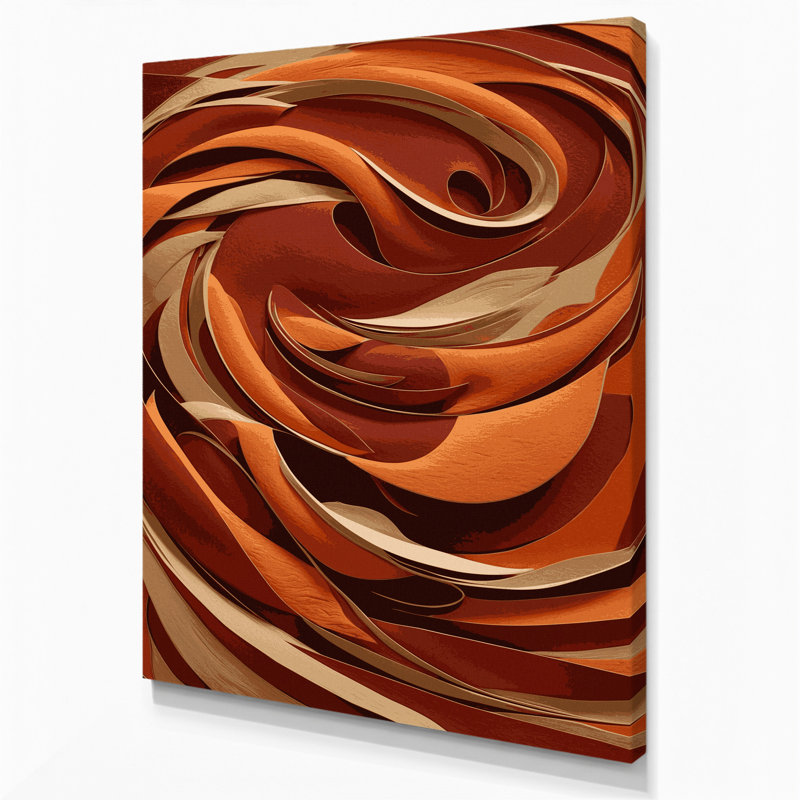Paysage abstrait, art mural sur toile brune 14, H 14 po x l 11 po