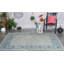 Tapis intérieur / extérieur gris clair / bleu sarcelle Turnham