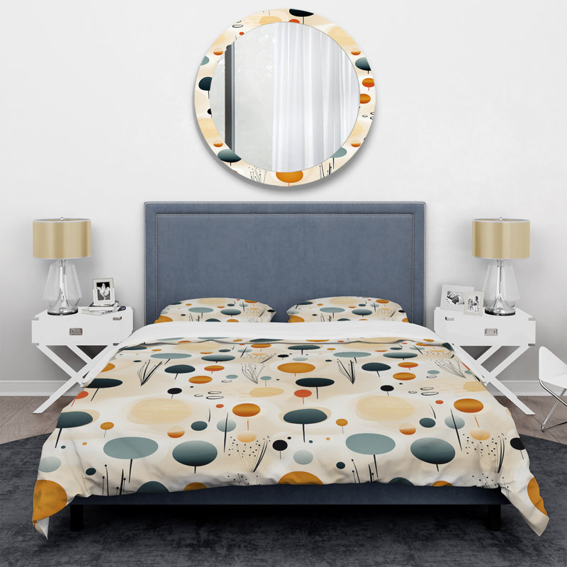 Literie biologique botanique I, Housse de couette pour grand lit et 2 taies décor