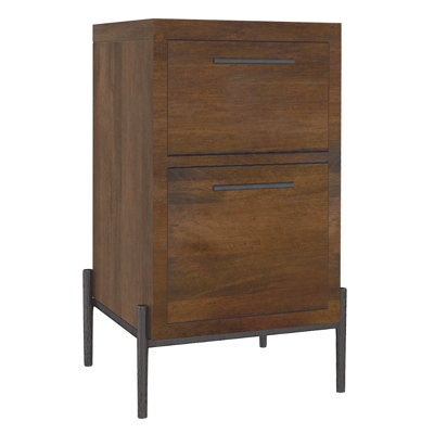 Bedford Park 2-Drawer File Cabinet With Mango Wood & Iron Base by 17 Stories