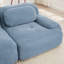 De coin en velours côtelé bleu et bleu avec coussins, doux au toucher, facile et rapide à installer, fond antidérapant, velours côtelé doux de 17,58 po de hauteur, sans assemblage, structure stable, poids de 20,17 lb