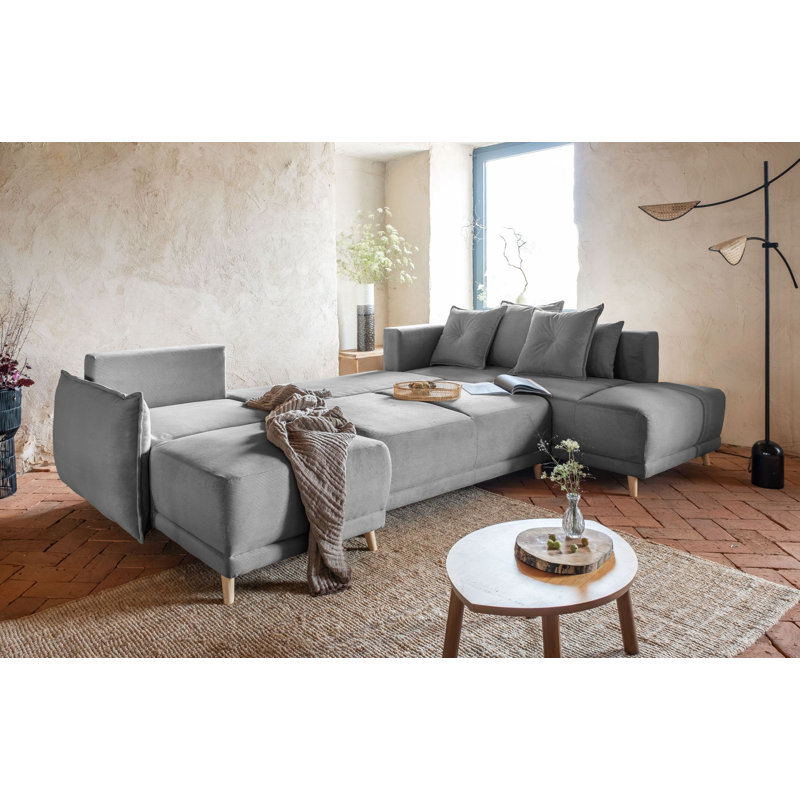 Lazy Lukka 8 Seater Sofa Bed, Grey, Right Hand Facing