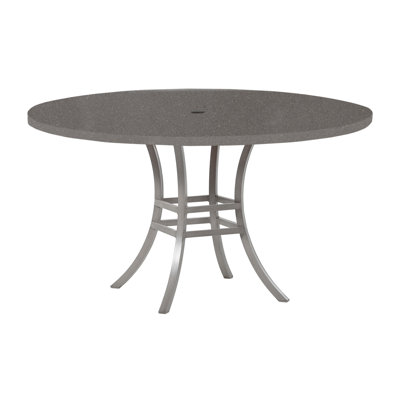 Table de salle à manger ronde Superstone 48 po - plateau gris tourterelle / base terre antique