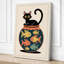 Cat and Fishbowl Mid-Century 1 Piece Wrapped Canvas Wall Art-212654140-212654141