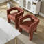 Chaise de salle à manger rembourrée avec chaises d'appoint et chaises de baril pour le salon 2 pièces / ensemble-62171366