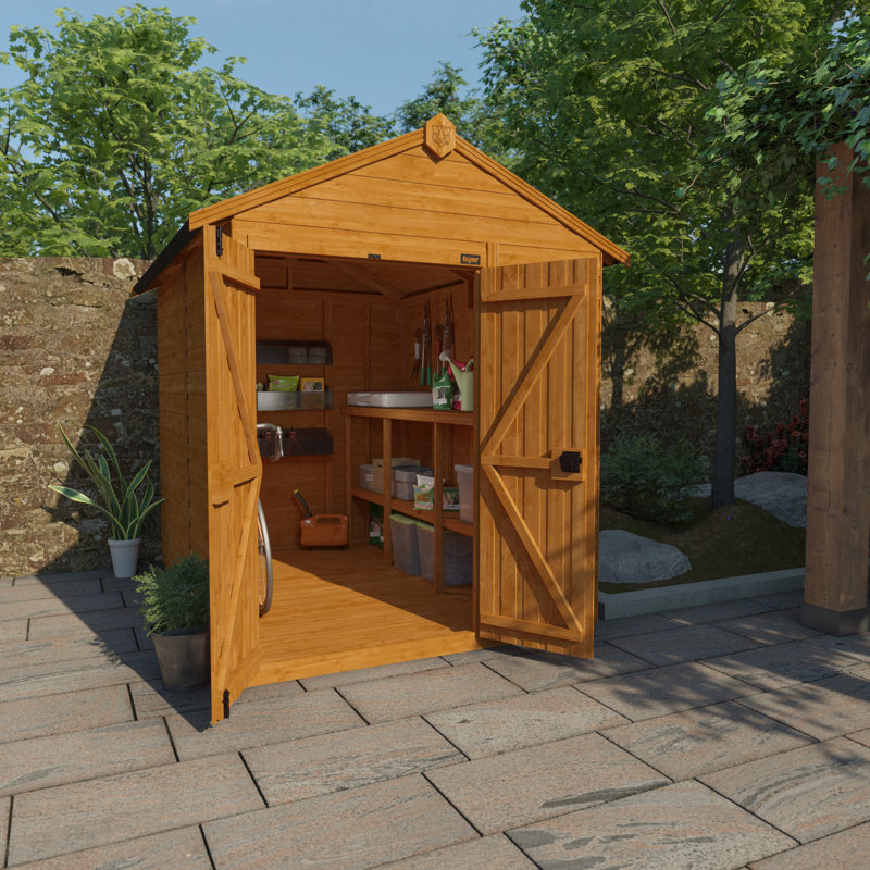 TigerFlex® Modular Buildings Solid Wood Tool/Bike Shed, 213cm H x 175cm W x 224cm D