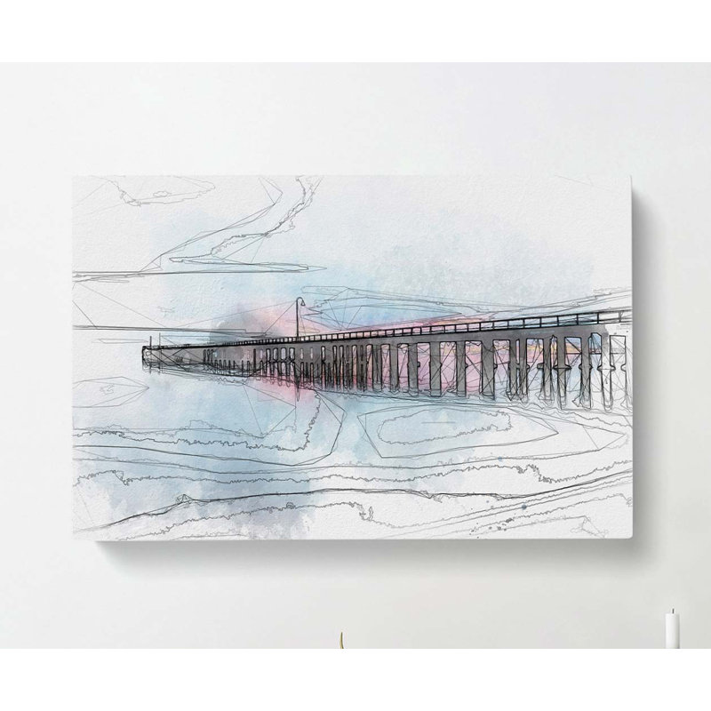 A Pier At Sunset In Abstract - Wrapped Canvas Print, 35cm H x 50cm W x 3cm D