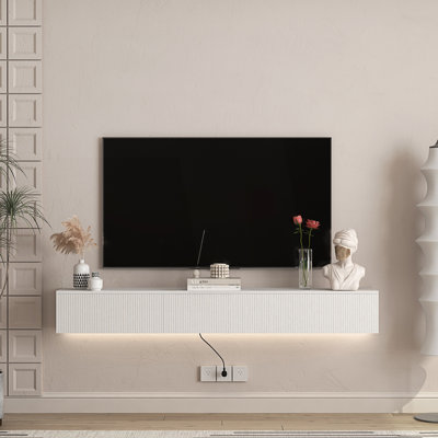 Floating Tv Stand, Wall Mounted Tv Stand With 16 Color Leds, Tv Cabinet