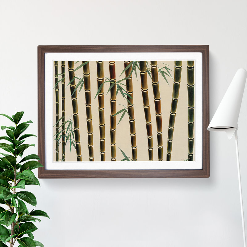 Enthralling Bamboo Forest - Single Picture Frame Print, 46cm H x 64cm W x 2cm D, Walnut