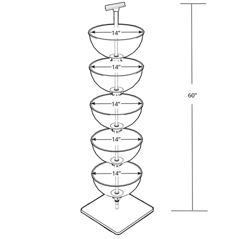 Five-Tiered 14" Bowl Floor Display