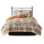 Courtepointe réversible 6 pièces, motif orange et taupe, détails brodés, literie lavable à la machine double / grand en orange, imprimé floral, coussins décoratifs, microfibre-129124712-129124713