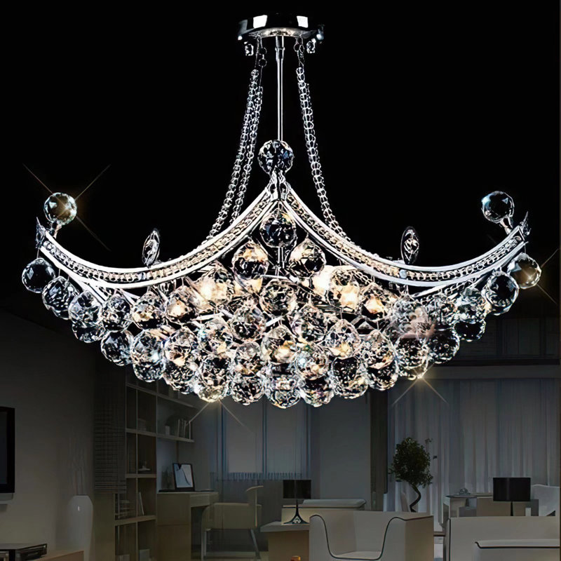 Emariya 6 - Light Dimmable Empire Chandelier, Silver/Chrome