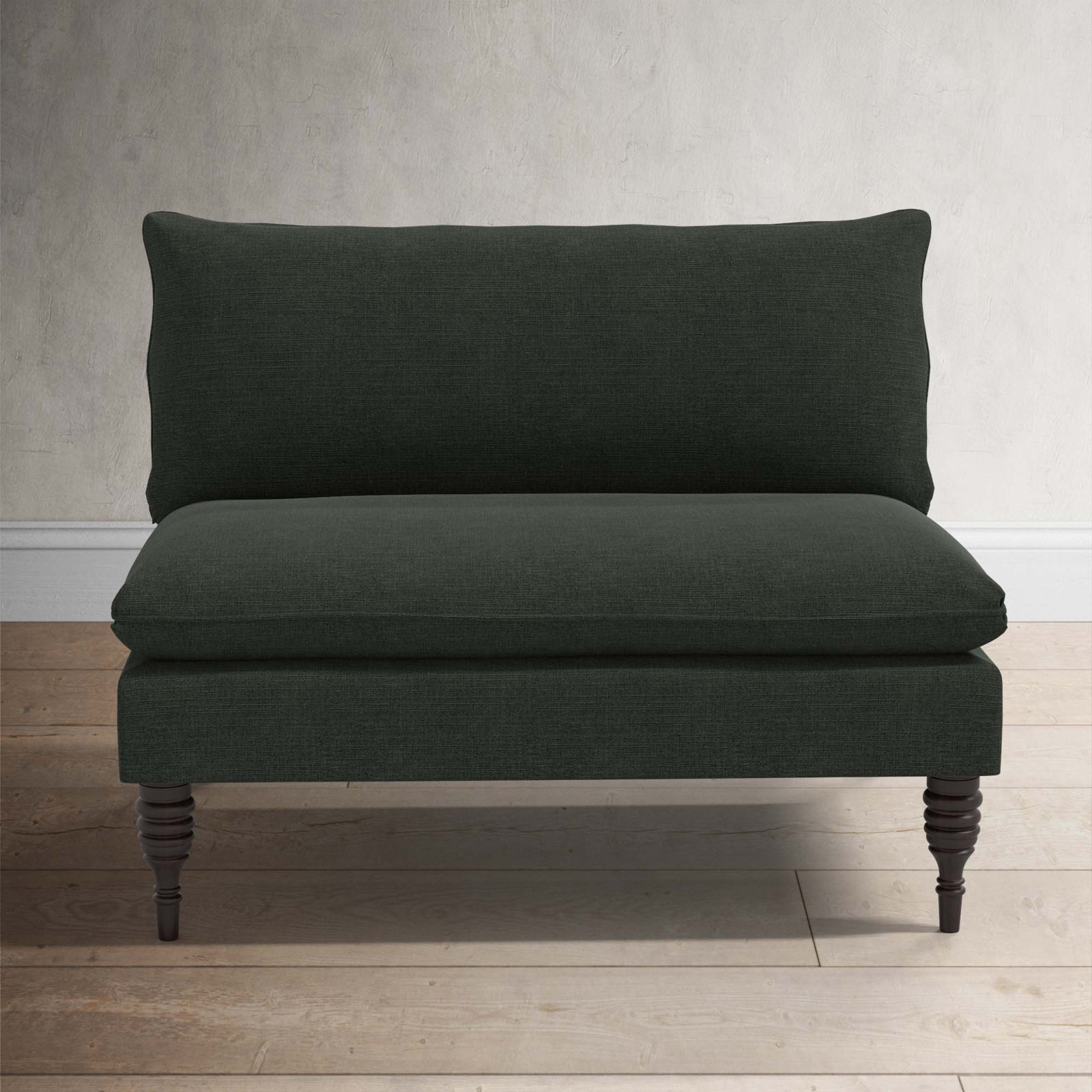 Varick 47'' Upholstered Settee, Classic Black Linen