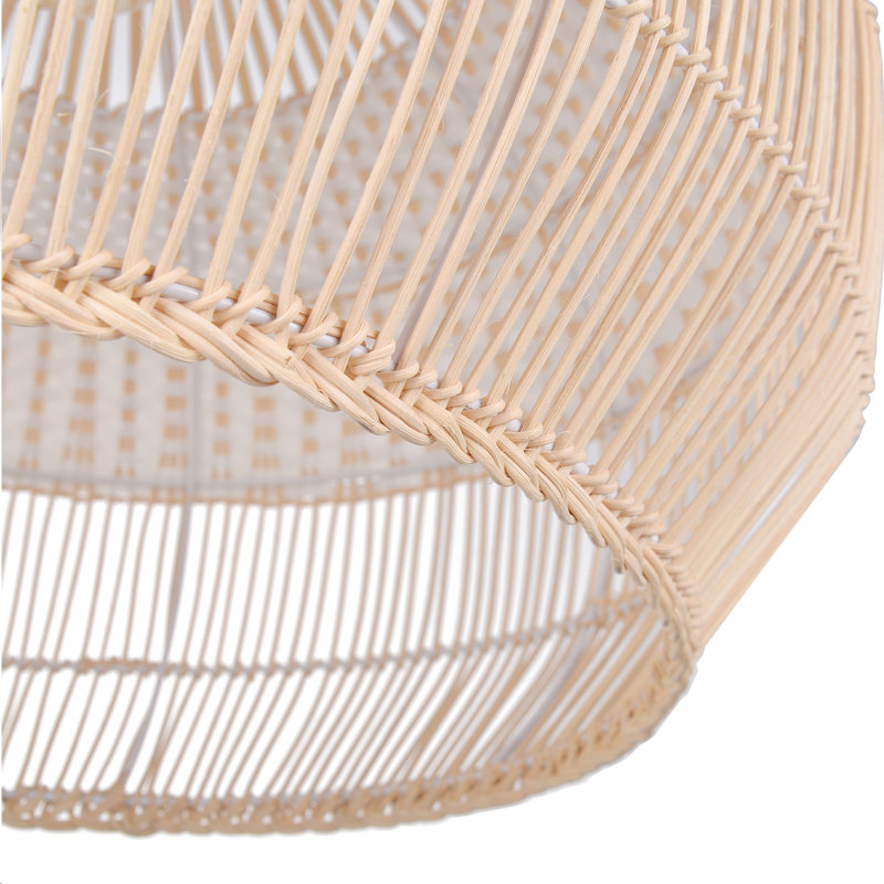 Calpella - Luminaire suspendu en rotin naturel et blanc, H 21,65 po x l 21,65 po x P 21,65 po