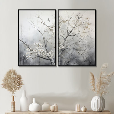 Grey Tree Monochrome Reverie - Traditional Wall Art