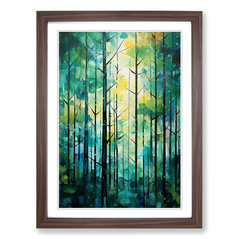 Single Picture Frame Print on Wood, 46cm H x 34cm W, Walnut Framed