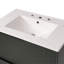 Meuble-lavabo de 30 po avec lavabo en céramique et tiroirs pleine extension, glissières de tiroir encastrées à fermeture en douceur, conception cannelée, vert-539282037