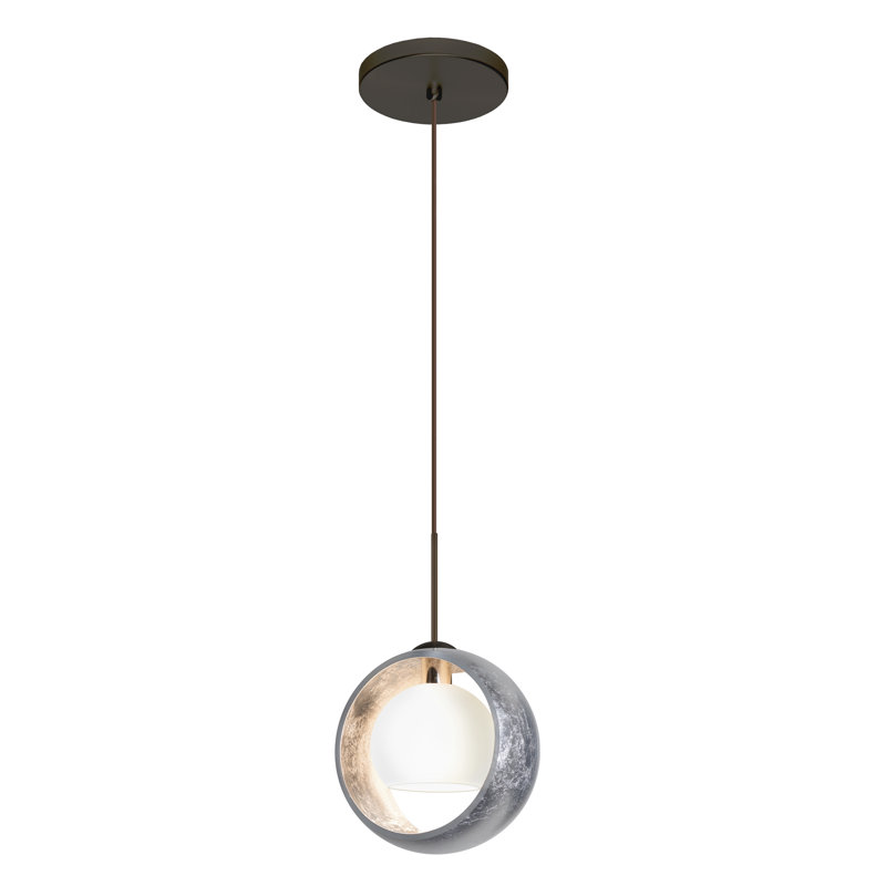Luminaire suspendu géométrique 1 lumières simple Speidel, Bronze brossé, Feuille d’argent, Halogène