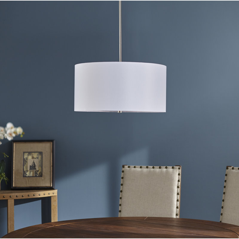 Lustree tambour 3 lumières Lafreniere, Nickel brossé